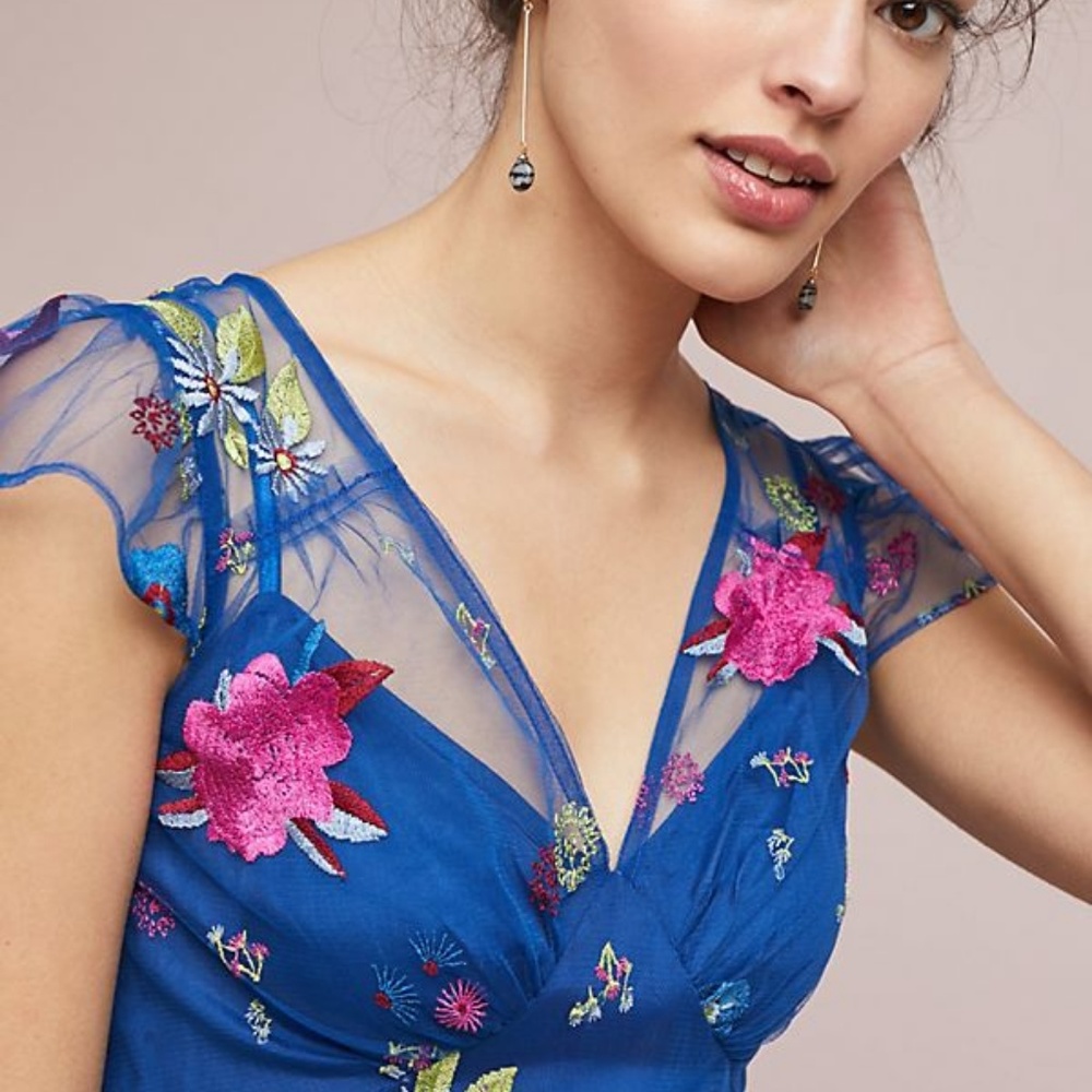 NWT Embroidered Topaz Dress Plenty By Tracy Reese - Picture 3 of 4